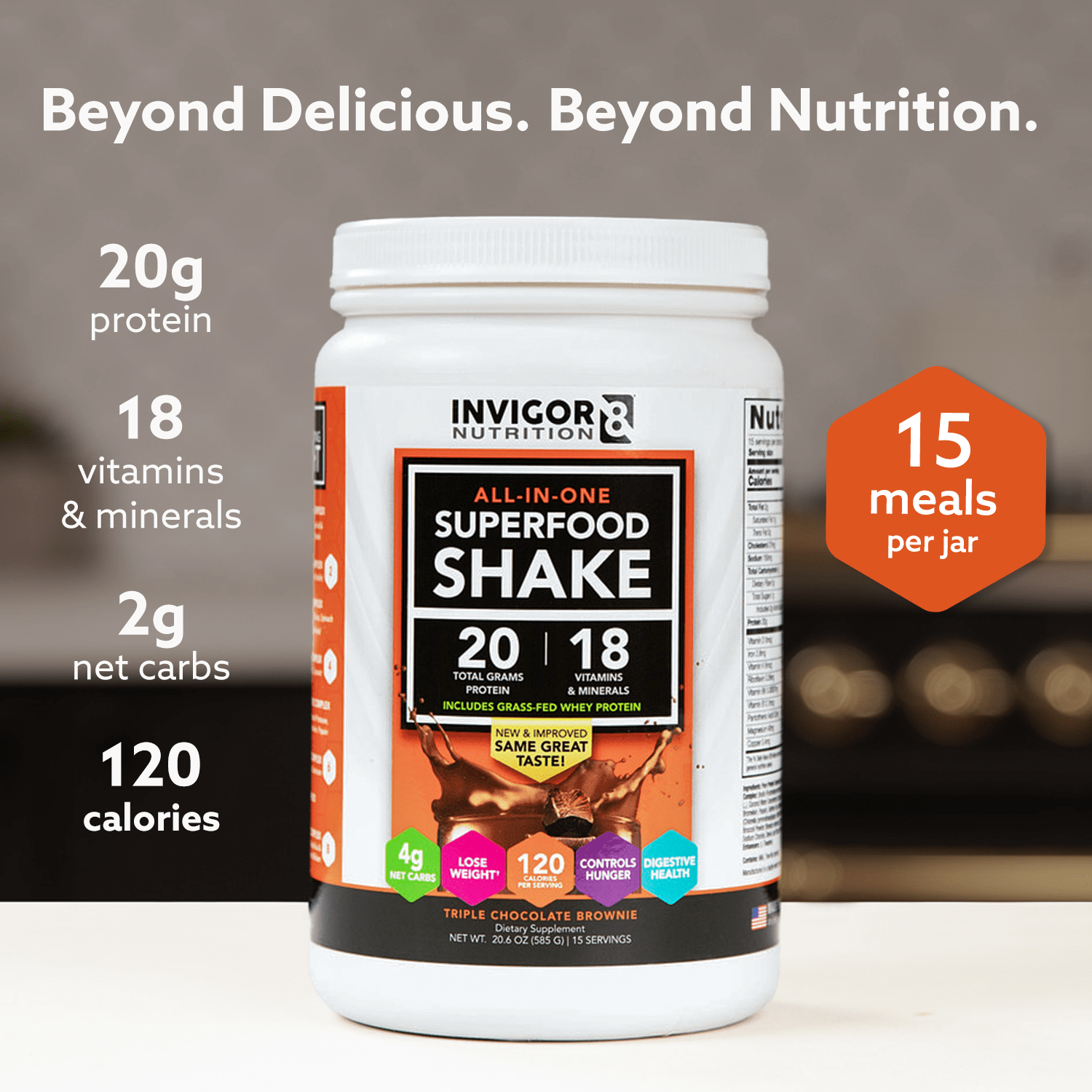 INVIGOR8 Triple Chocolate Brownie Superfood Shake