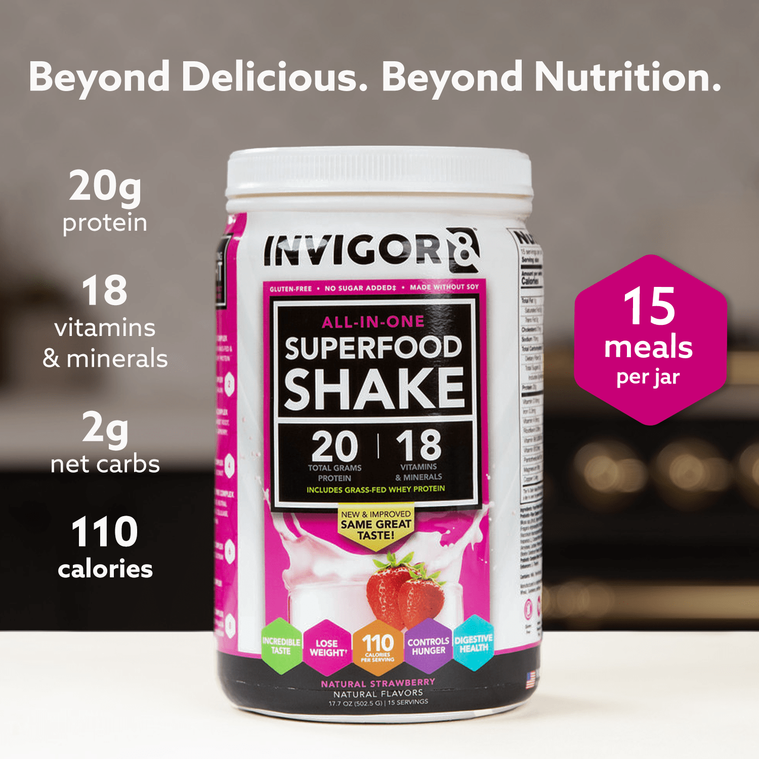 INVIGOR8 Natural Strawberry Superfood Shake