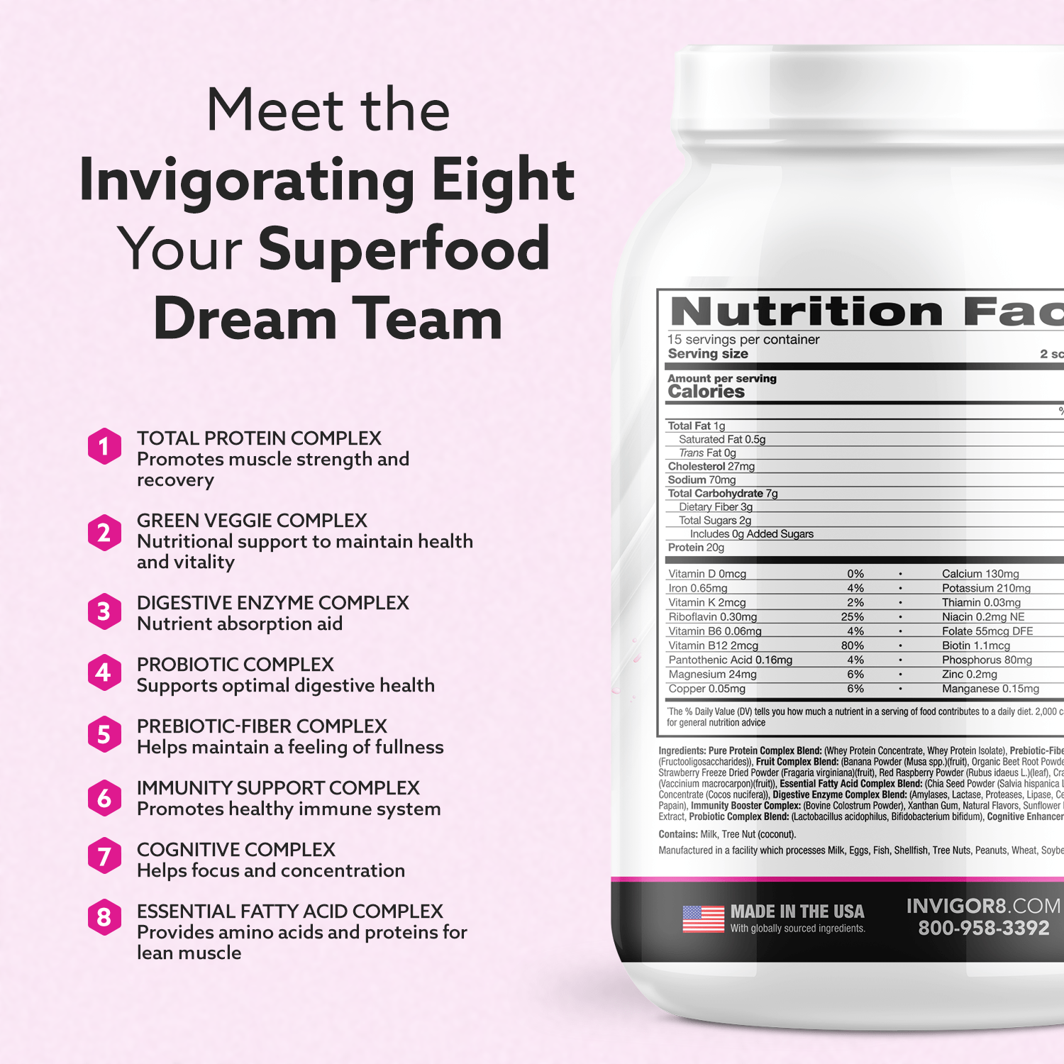 INVIGOR8 Natural Strawberry Superfood Shake