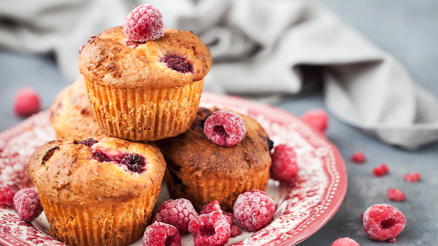  Gluten Free Raspberry Banana Oat Muffins