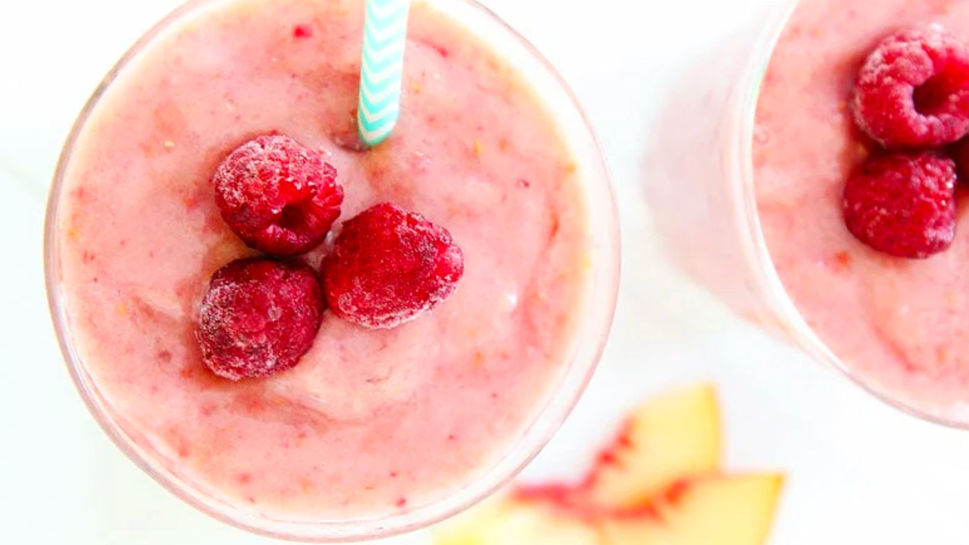  Gluten Free Peach Raspberry Smoothie