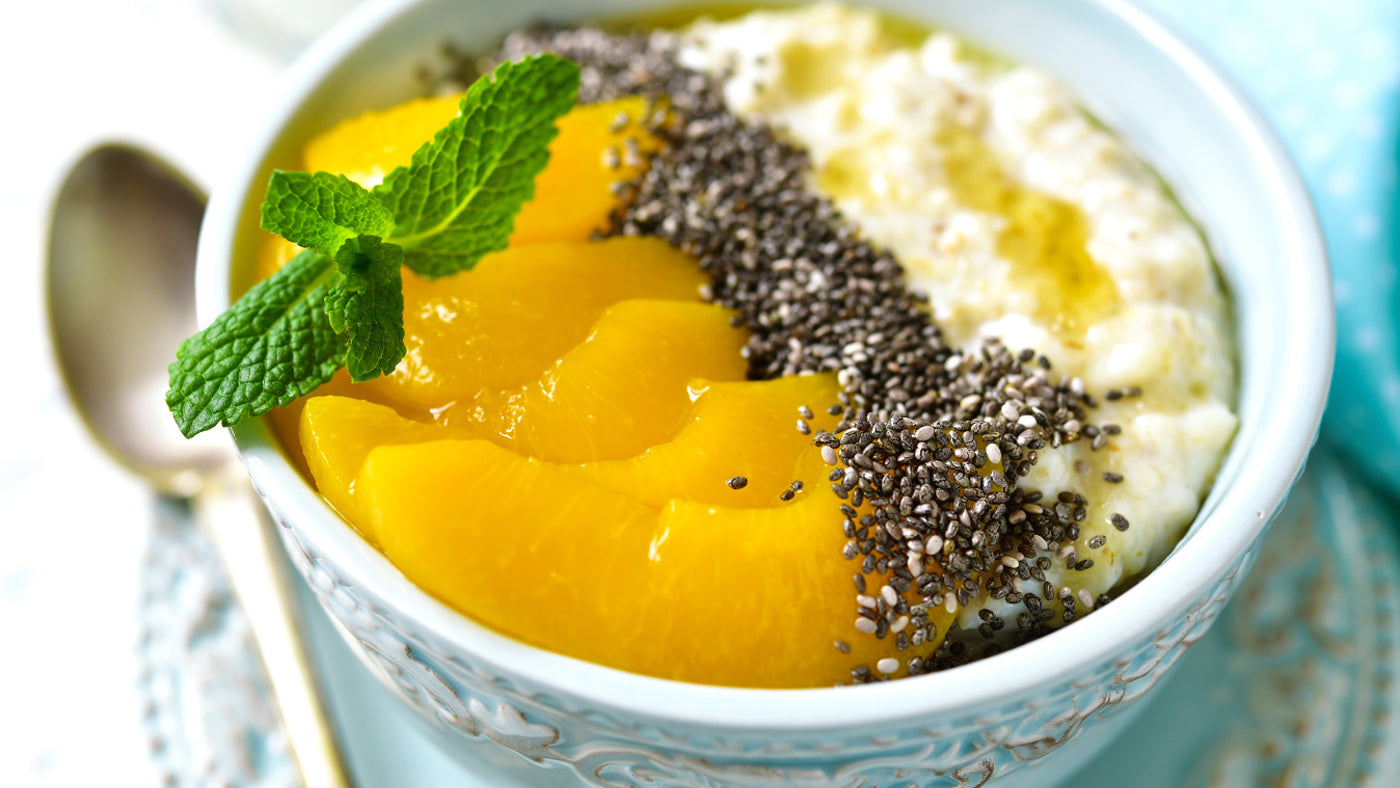 Gluten Free Peaches 'n Cream Chia Oat Bowl