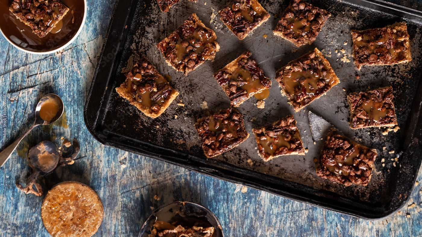  Gluten Free Salted Caramel Pecan Pie Squares