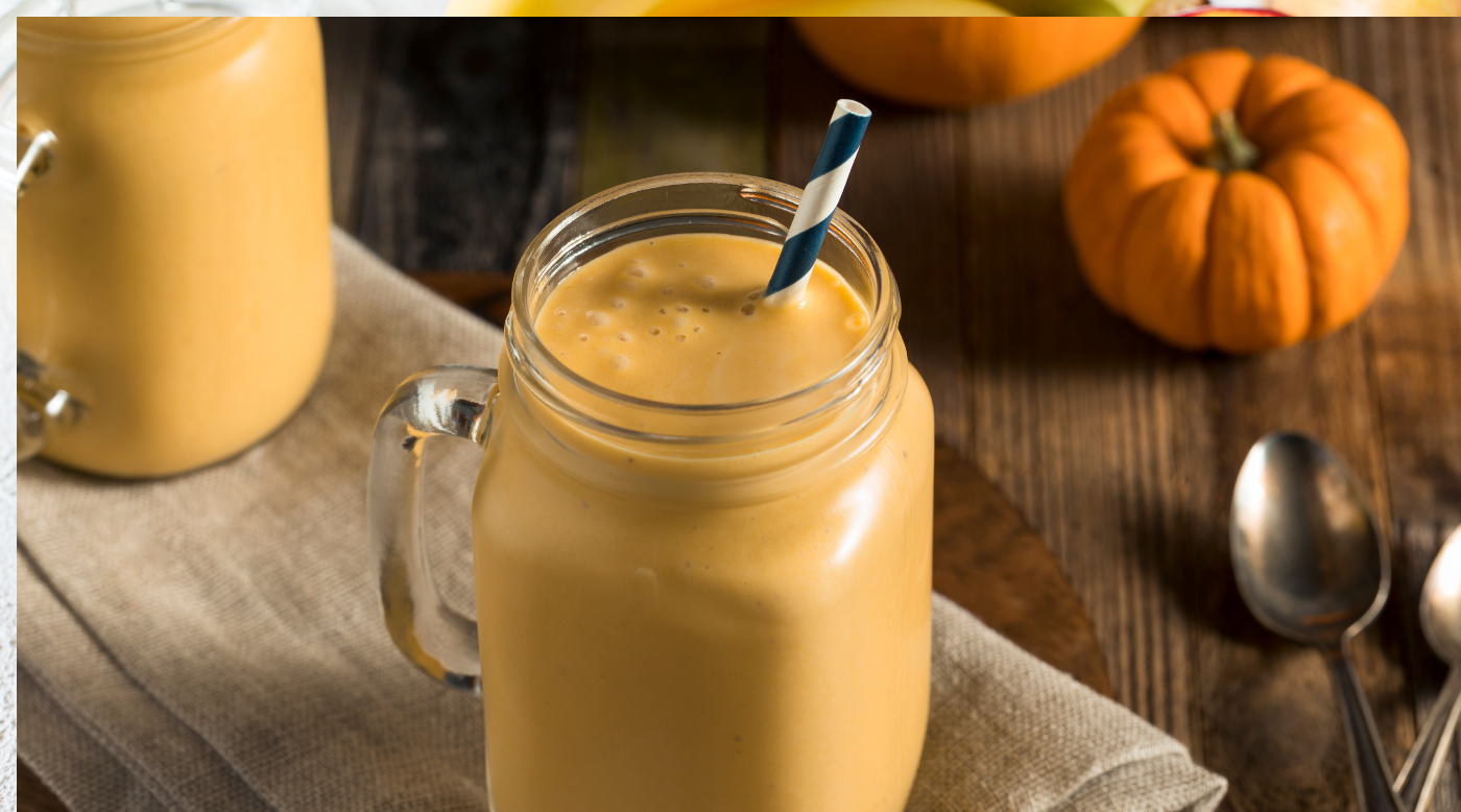 Pumpkin Pie Smoothie on table