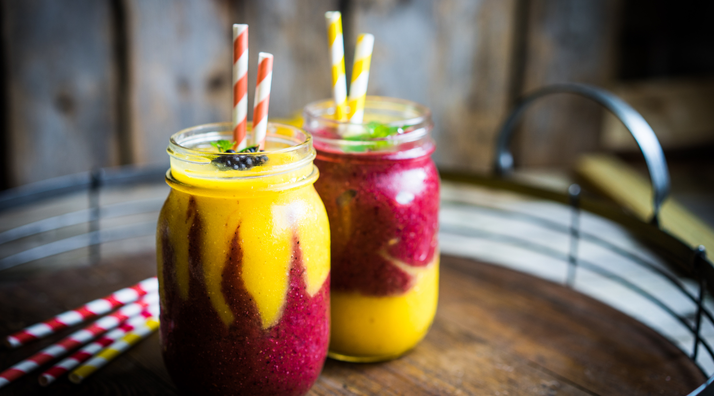  Gluten Free & KETO Layered Mango Berry Almond Smoothie
