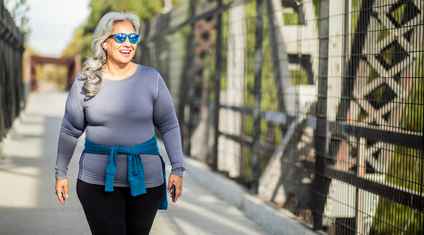  overweight woman walking