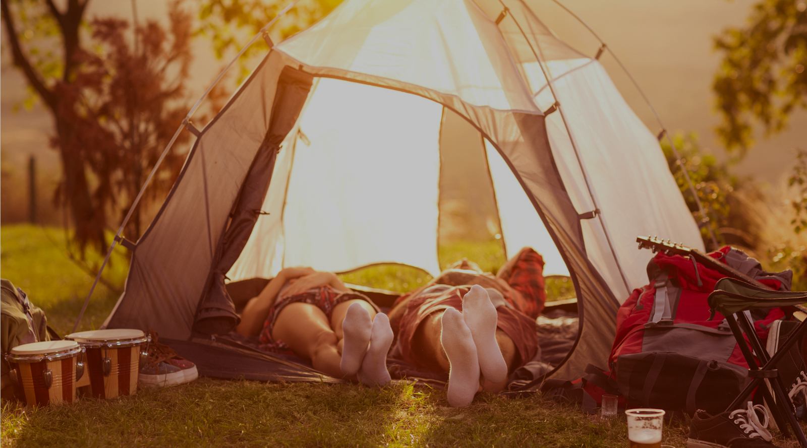  people sleeping in tent