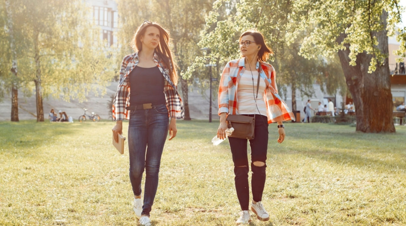  women taking a walk