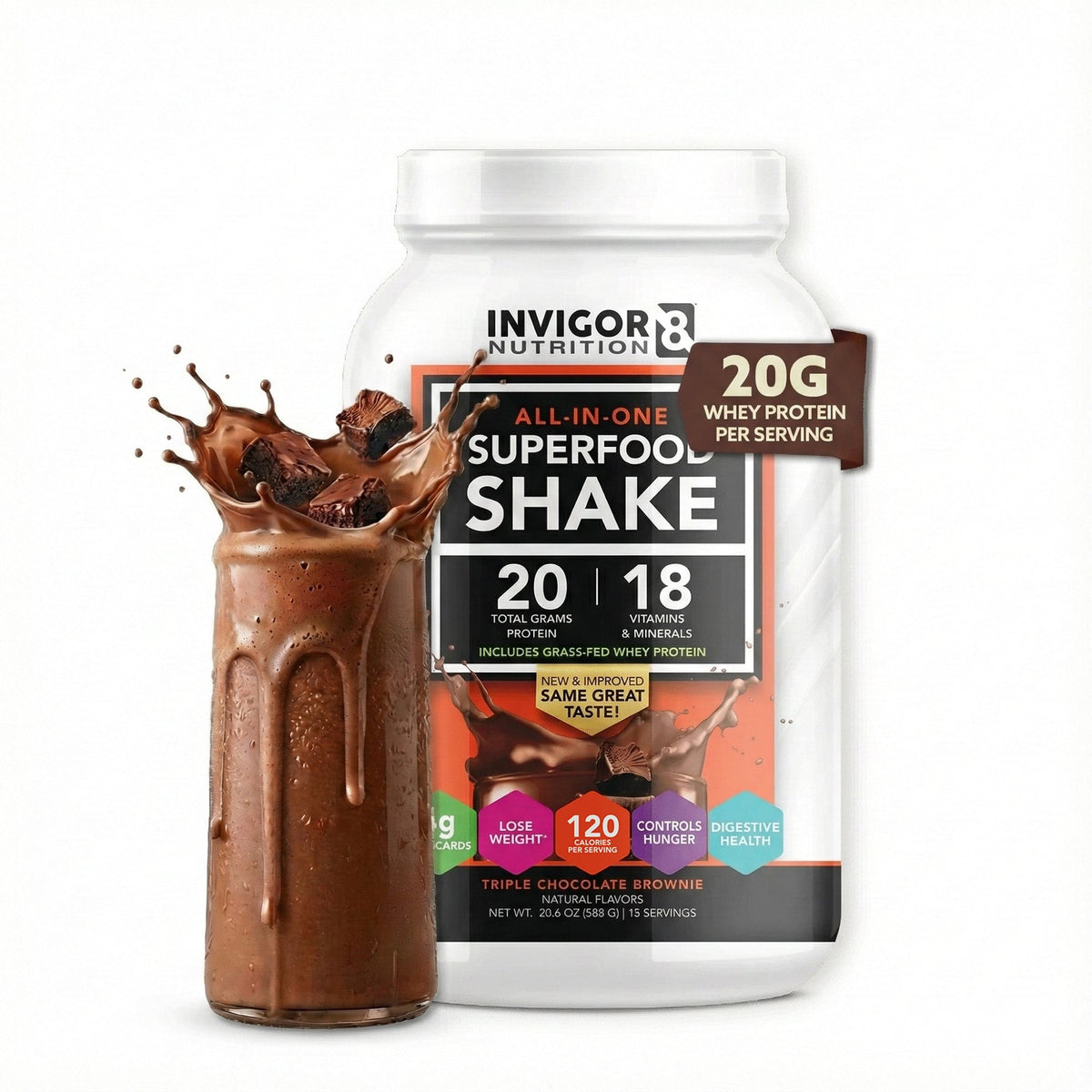 Invigor8 Chocolate Brownie Superfood Whey Protein Powder | INVIGOR8