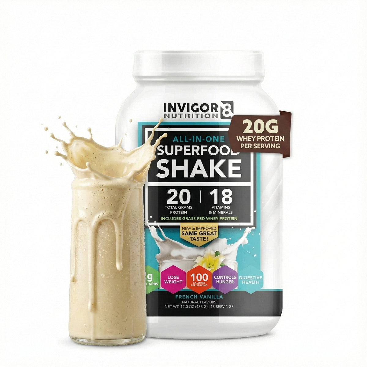 Invigor8 French Vanilla Grass-Fed Whey Protein Powder | INVIGOR8