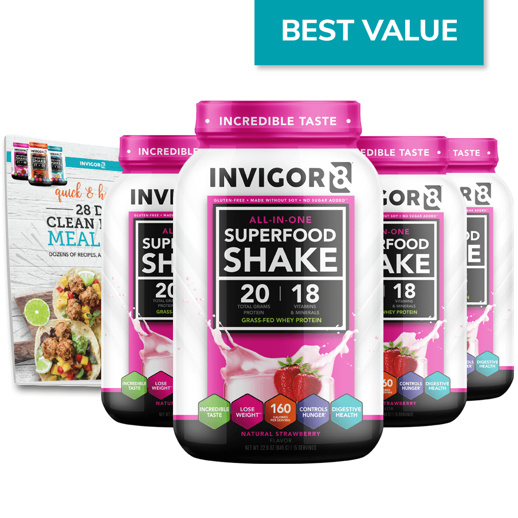 Invigor8 Strawberry Superfood Protein Powder - Meal Replacement Shake | INVIGOR8