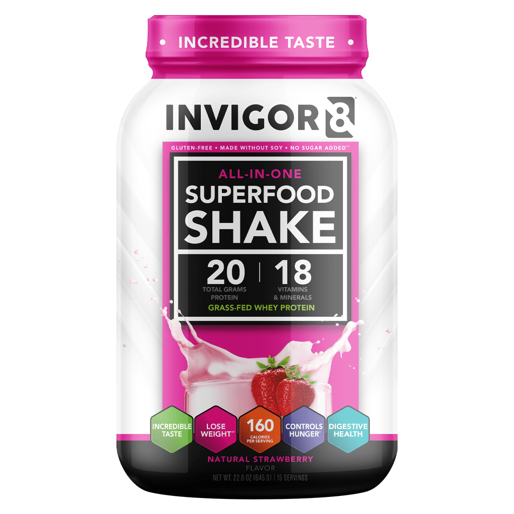 Invigor8 Strawberry Superfood Protein Powder - Meal Replacement Shake | INVIGOR8