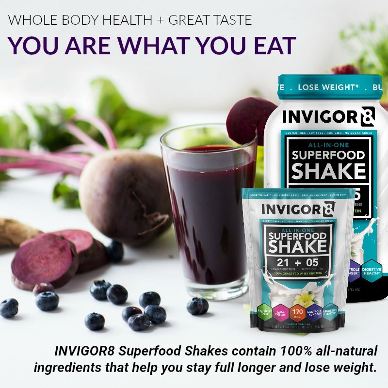 INVIGOR8 Superfood Protein Shake Gluten Natural Strawberry