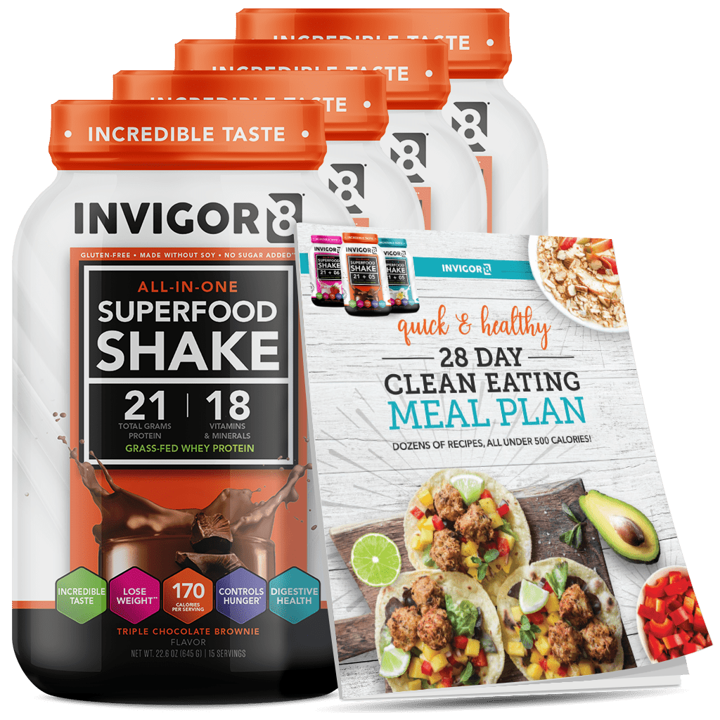  invigor8 shake triple chocolate brownie 4-pack