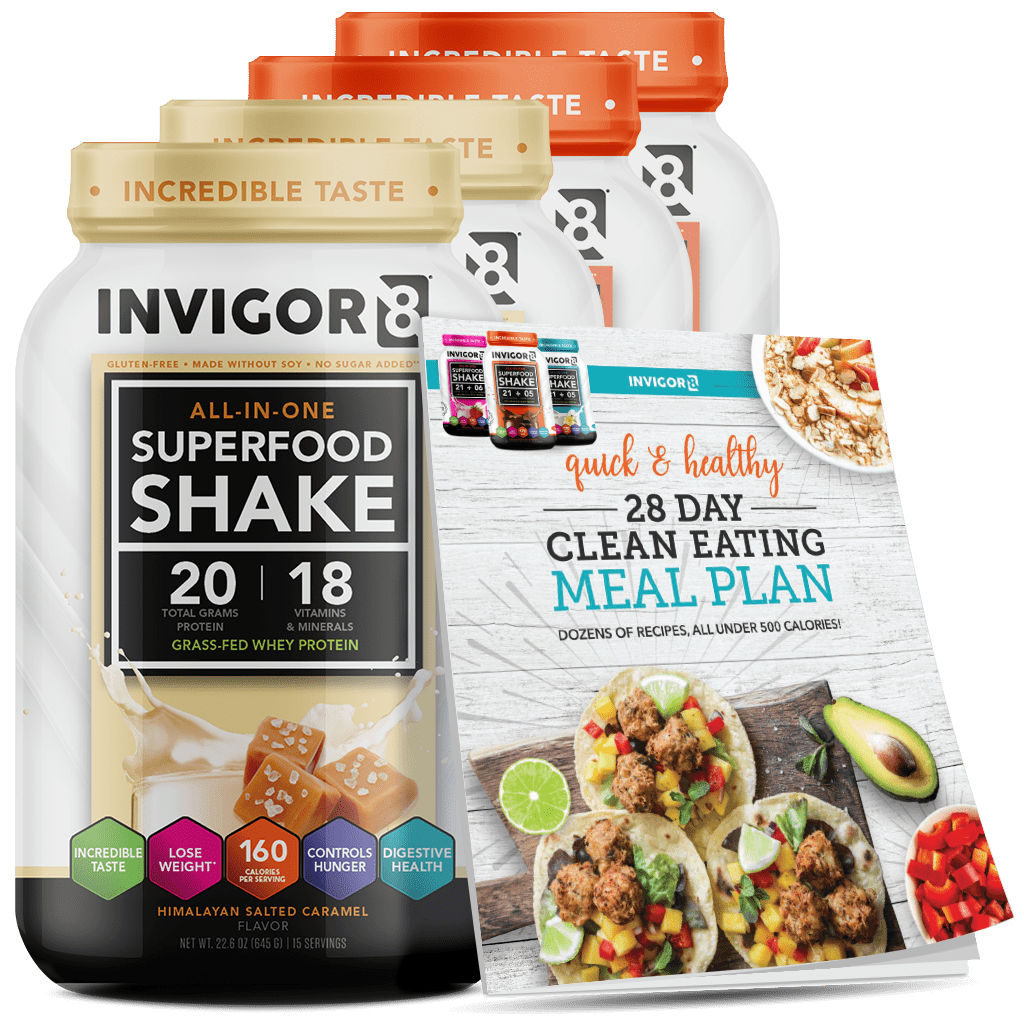  invigor8 shake salted caramel + chocolate 4-pack