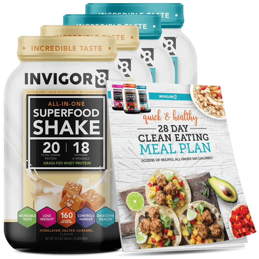  invigor8 shake salted caramel + vanilla  4-pack