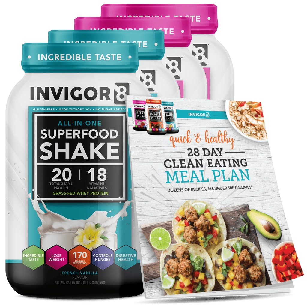  invigor8 shake vanilla + strawberry 4-pack